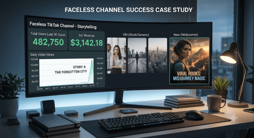 Real-World Case Study: How I Built a $3,000/Month Faceless TikTok Channel with Midjourney