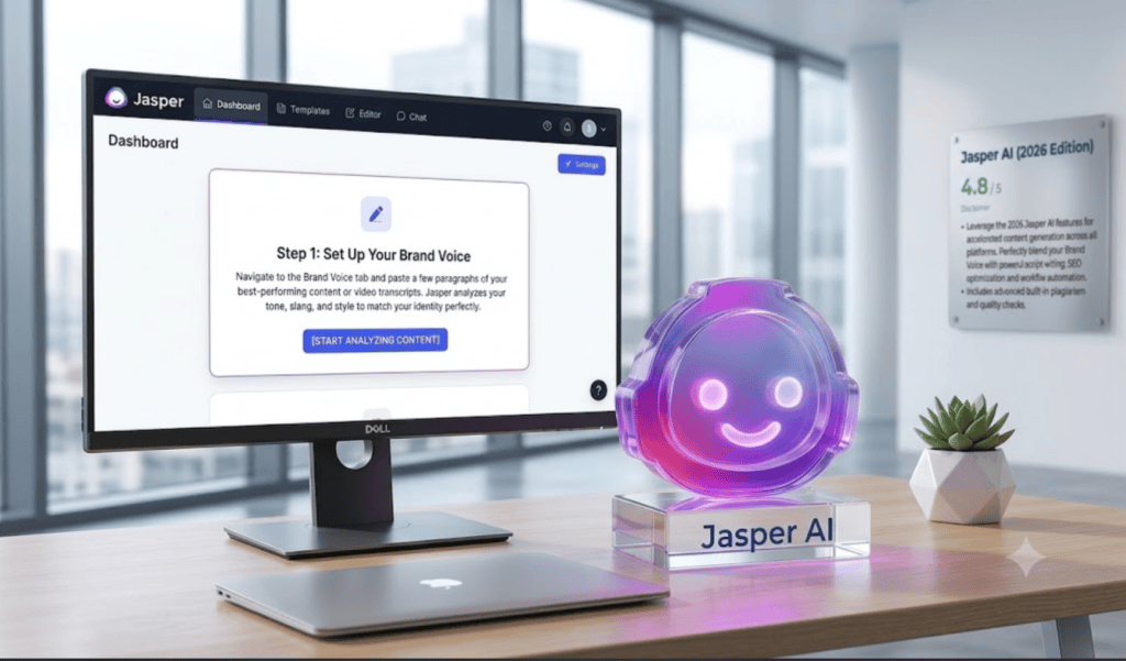 Navigate to the Brand Voice tab aimnd paste a few paragraphs of your best-performing content or video transcripts. Jasper analyzes your tone, slang, and style to match your identity perfectly.