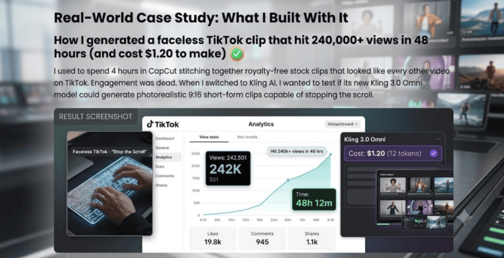 Navigate to the Kling AI dashboard and select Text-to-Video or Image-to-Video. Set your aspect ratio to 9:16 for short-form platforms (TikTok/Reels/Shorts) or 16:9 for traditional YouTube.